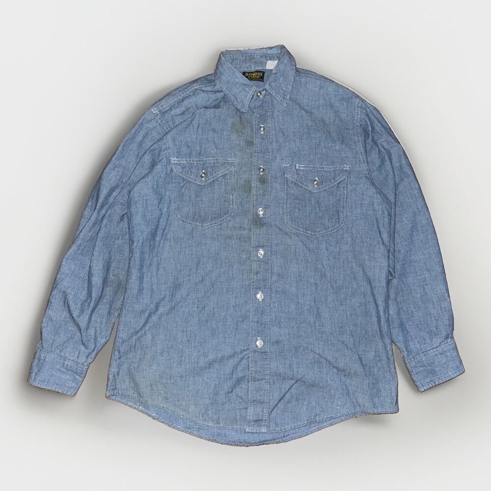 Vintage OshKosh B’gosh Chambray Button-Up Blue Double Pocket XL 22x28